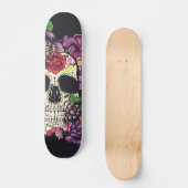 Dag van de dode schedel met bloemen skateboard (Voorkant)