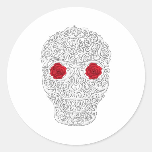 Dag van de dode schedel ronde sticker (Voorkant)