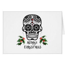 Dag van de dode schedel X-Mas-kaarten