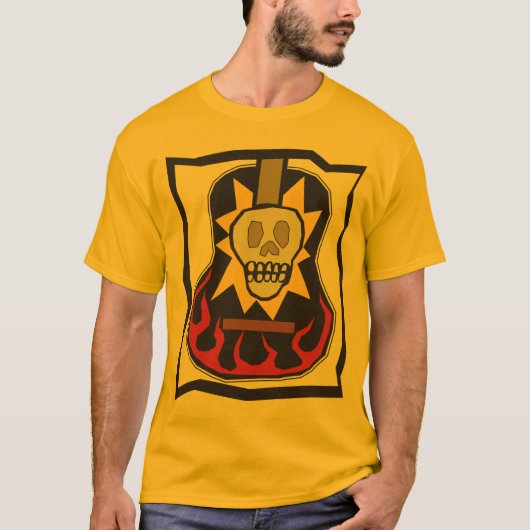 Dag van de dode schedelgitaar t-shirt (Voorkant)