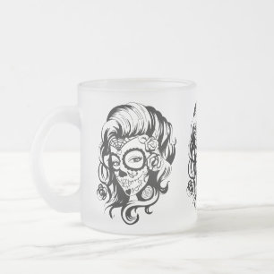 Dag van de dode schoonheid matglas koffiemok