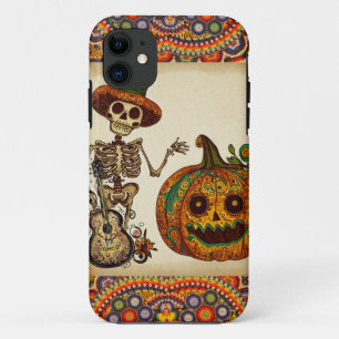 Dag van de Dode/Skelet/pompoen/Halloween iPhone 11 Hoesje