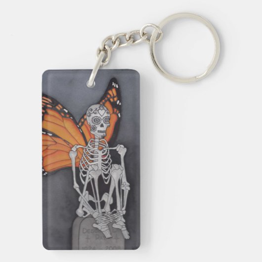 Dag van de dode Sleutelhanger Monarch Boterfly (achterkant)