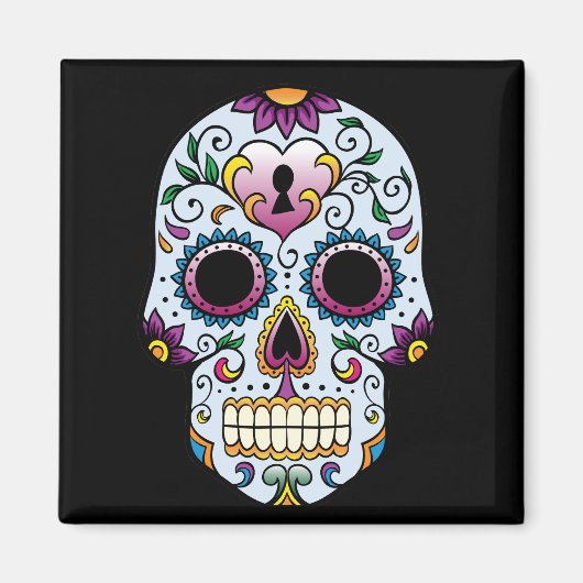 Dag van de Dode Suiker Blauwe Magnet Magneet (Voorkant)