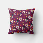 Dag van de Dode Suiker Gothic Magenta Wedding Kussen (Achterkant)