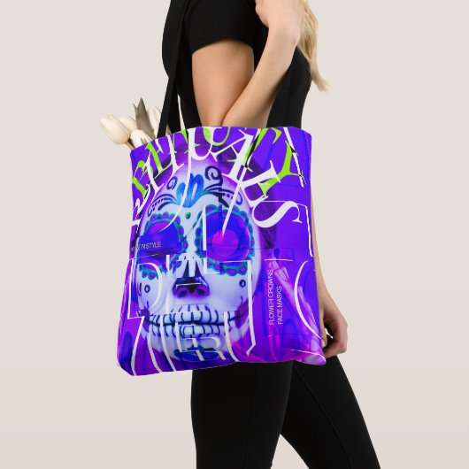Dag van de Dode Suiker Schedel Art Canvas tas (Dichtbij)