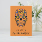 Dag van de Dode Suiker Skull Party Kaart (Staand voorkant)