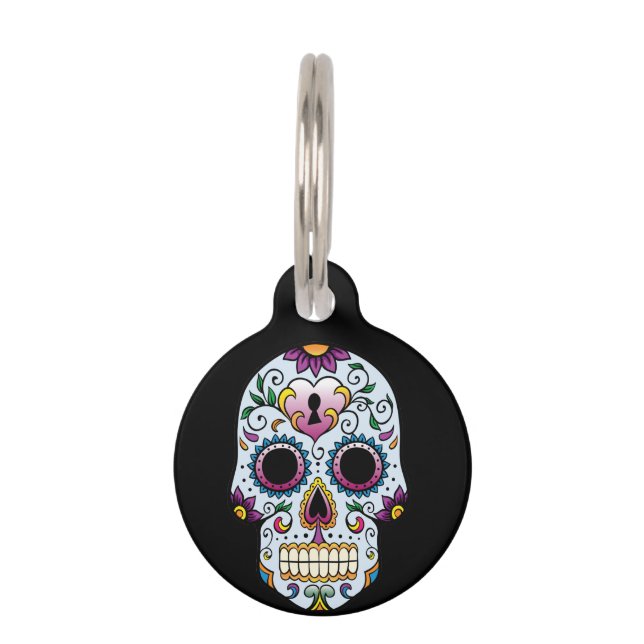 Dag van de dode Suikerblauw Huisdierpenning (Voorkant)