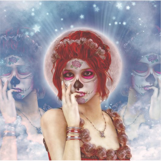 Dag van de dode suikerpop sticker (Voorkant)