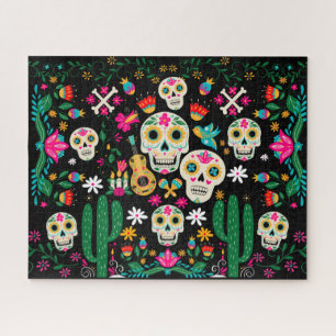 Dag van de dode suikerriet Mexicaanse volkskunst Legpuzzel