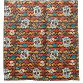 Dag van de dode suikerriet, oranje zigzag douchegordijn (Voorkant)