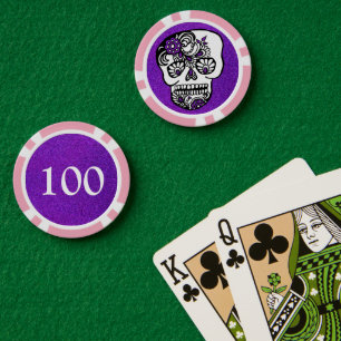 Dag van de dode suikerriet Professionele glitter Poker Chips
