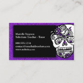 Dag van de dode suikerriet Professionele glitter Visitekaartje (Achterkant)