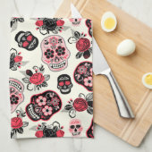 Dag van de dode suikerriet, wit theedoek (Quarter Fold)