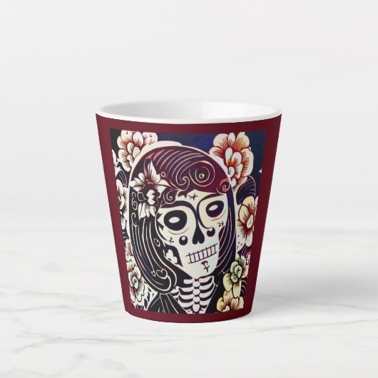 Dag van de Dode Suikerschedel 2 Latte Mok (Voorkant)