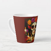Dag van de Dode Suikerschedel 3 Latte Mok (Linkerhoek)
