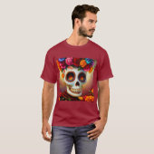 Dag van de Dode Suikerschedel 4 T-shirt (Voorkant volledig)
