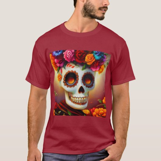 Dag van de Dode Suikerschedel 4 T-shirt (Voorkant)