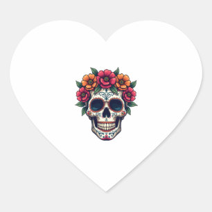 Dag van de dode suikerschedel � Dia de los Muertos Hart Sticker