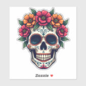 Dag van de Dode Suikerschedel - Dia de los Muertos Sticker (Vel)
