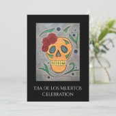 Dag van de Dode Suikerschedel Halloween Kaart (Staand voorkant)