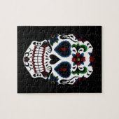 Dag van de dode suikerschedel in blauw legpuzzel (Horizontaal)