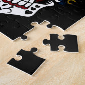 Dag van de dode suikerschedel in blauw legpuzzel (Zijkant)