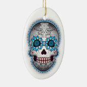 Dag van de dode suikerschedel keramisch ornament (Rechts)