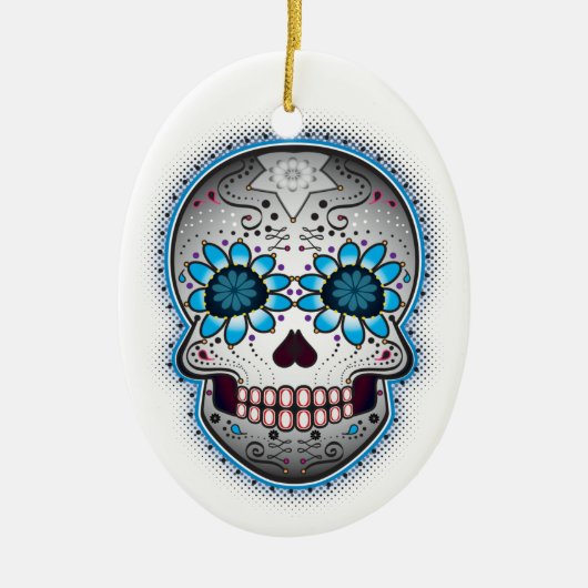 Dag van de dode suikerschedel keramisch ornament (Voorkant)