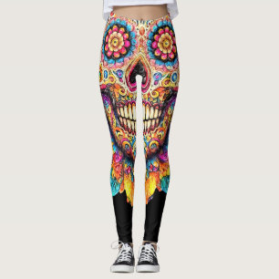 Dag van de dode suikerschedel leggings