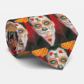 Dag van de dode suikerschedel met hart stropdas (Opgerold)