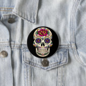 Dag van de dode suikerschedel met Roos Button (In situ)