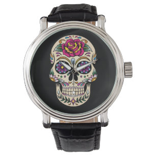 Dag van de dode suikerschedel met Roos Horloge