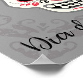 Dag van de dode suikerschedel met Rozen Poster (Hoek)