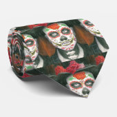 Dag van de dode suikerschedel met tophoed stropdas (Opgerold)