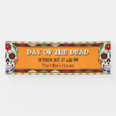 Dag van de Dode Suikerschedel Mexicaanse Halloween Spandoek (Horizontaal)