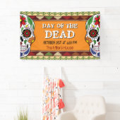 Dag van de Dode Suikerschedel Mexicaanse Halloween Spandoek (Insitu)