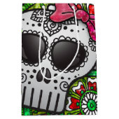 Dag van de Dode Suikerschedel Mexicaanse vlag Glit Medium Cadeauzakje (Voorkant)