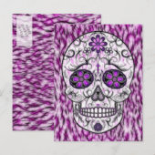 Dag van de dode suikerschedel - Roze en Paars 1,0 Briefkaart (Voorkant / Achterkant)