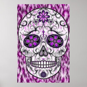 Dag van de dode suikerschedel - Roze en Paars 1,0 Poster