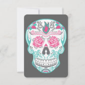 Dag van de dode suikerschedel RSVP-kaarten van 3,5 RSVP Kaartje (Achterkant)