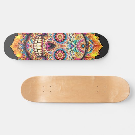 Dag van de dode suikerschedel skateboard (Horizontaal)