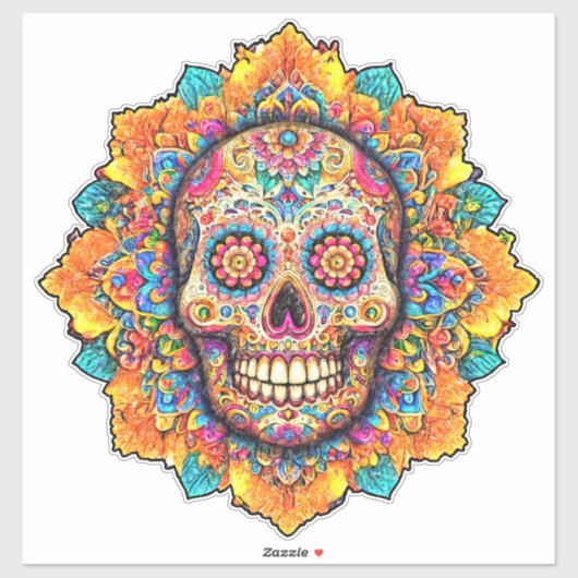 Dag van de dode suikerschedel sticker (Vel)