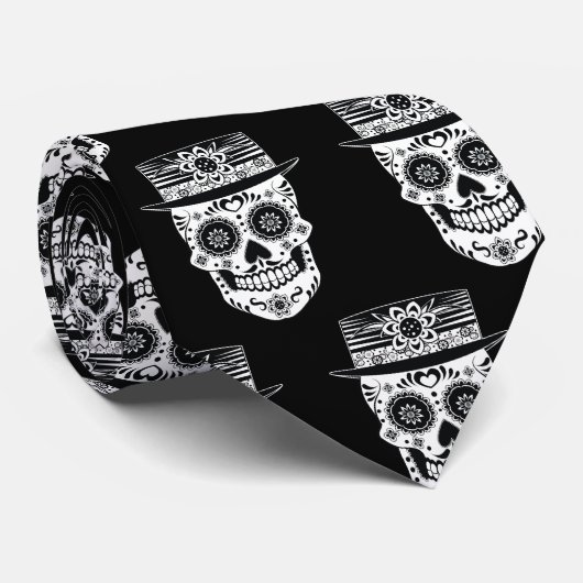 Dag van de dode suikerschedel stropdas (Opgerold)