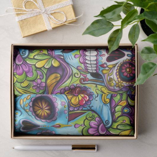 Dag van de dode suikerschedel tissuepapier (Geschenk)