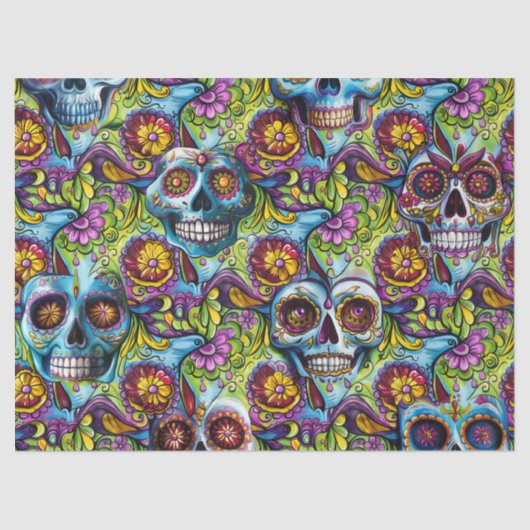 Dag van de dode suikerschedel tissuepapier (Voorkant)