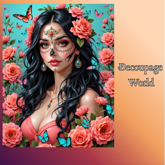 Dag van de Dode Suikerschedel Vrouw Weefselpapier Tissuepapier