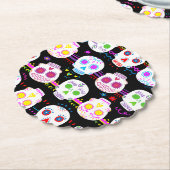 Dag van de dode suikerschedels kartonnen onderzetters (Gekanteld)