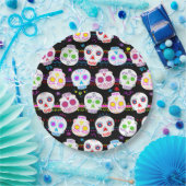 Dag van de dode suikerschedels papieren bordje (Feest)