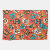 Dag van de Dode Suikerschedels, sinaasappel Theedoek (Horizontaal)